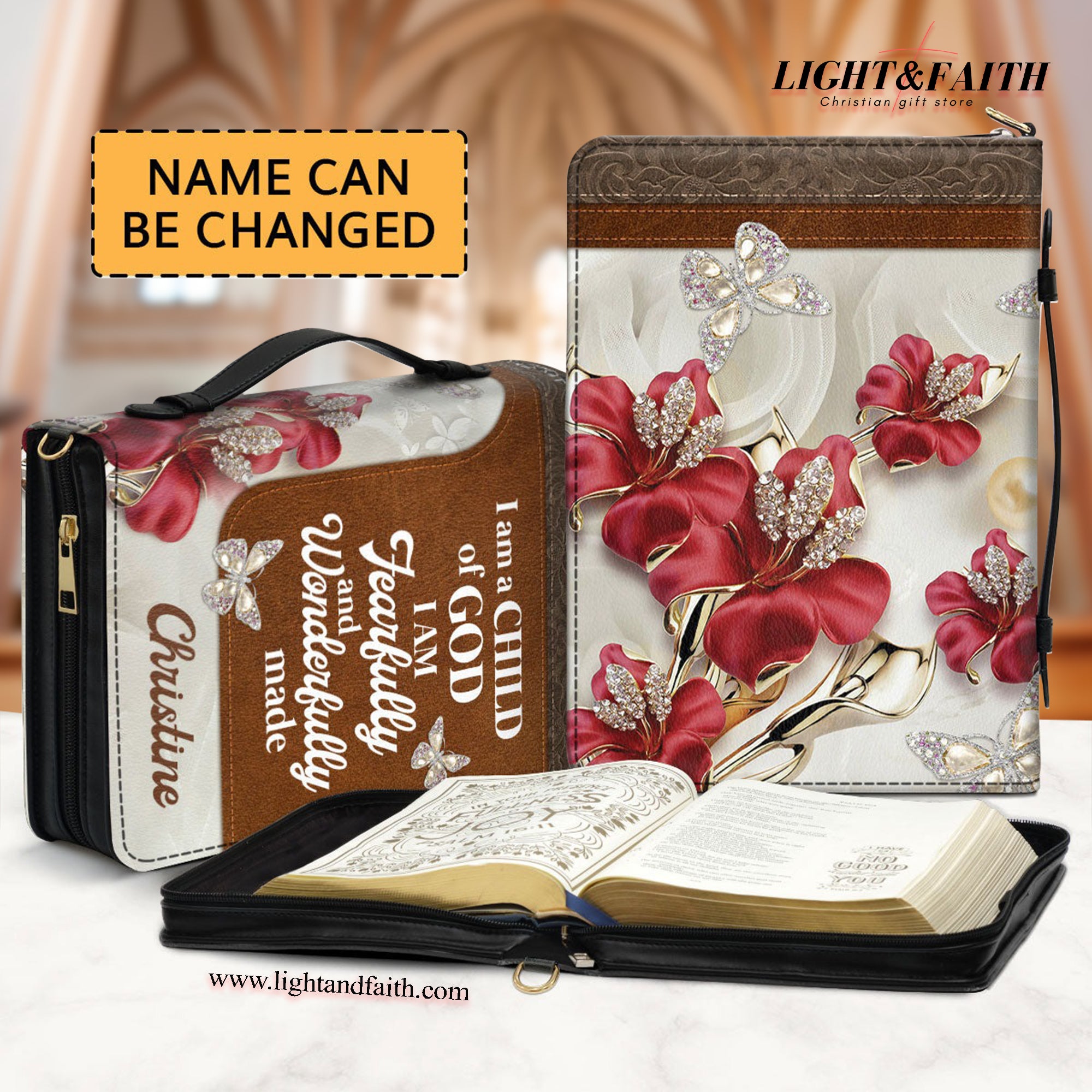 Zippered Leather Case With Name Leather Book Cover, Personalized Bible Cover, Religious Gift, Christian Gift, Bible Covers Jesus Gifts
